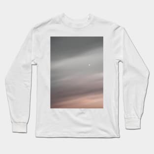 Moonrise over a cloudy sky Long Sleeve T-Shirt